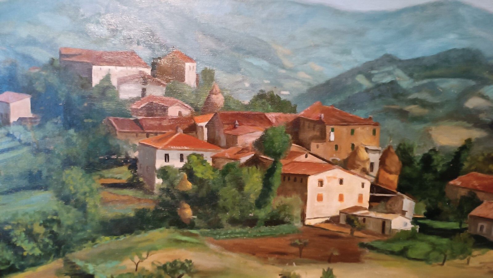 Oil Painting On Canvas Tuscan Landscape Signed P.Ciampini photo buy