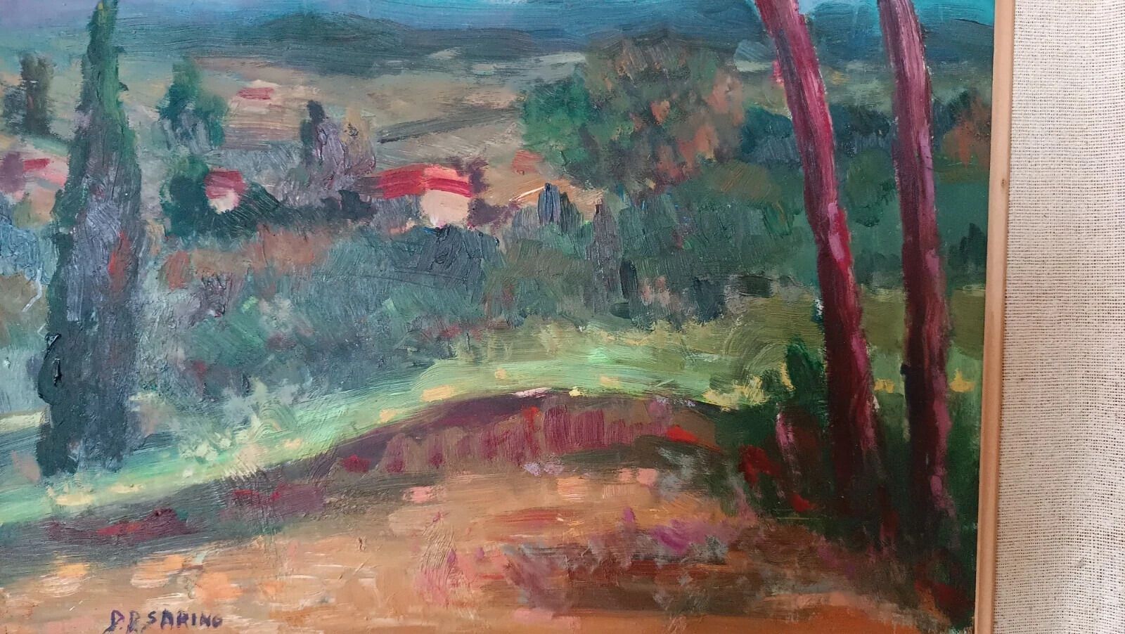 Painting Nature Still Papalia Sarino (1898/1958 Oil On Board Paesaggio photo 147.0