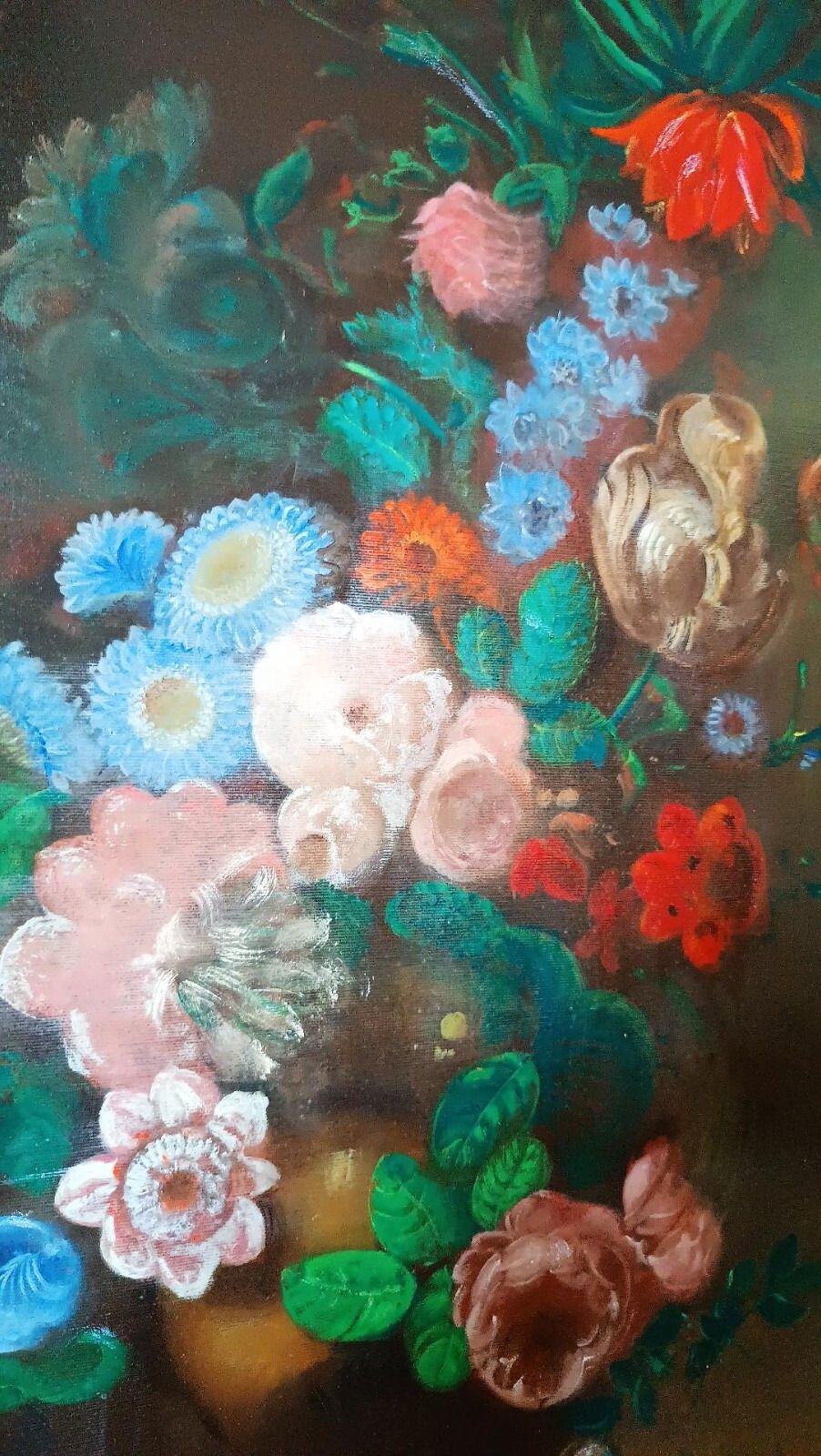 Oil Painting On Canvas Vase With Flowers 1970 Signed Armandoi Dei Fiori photo 167.0