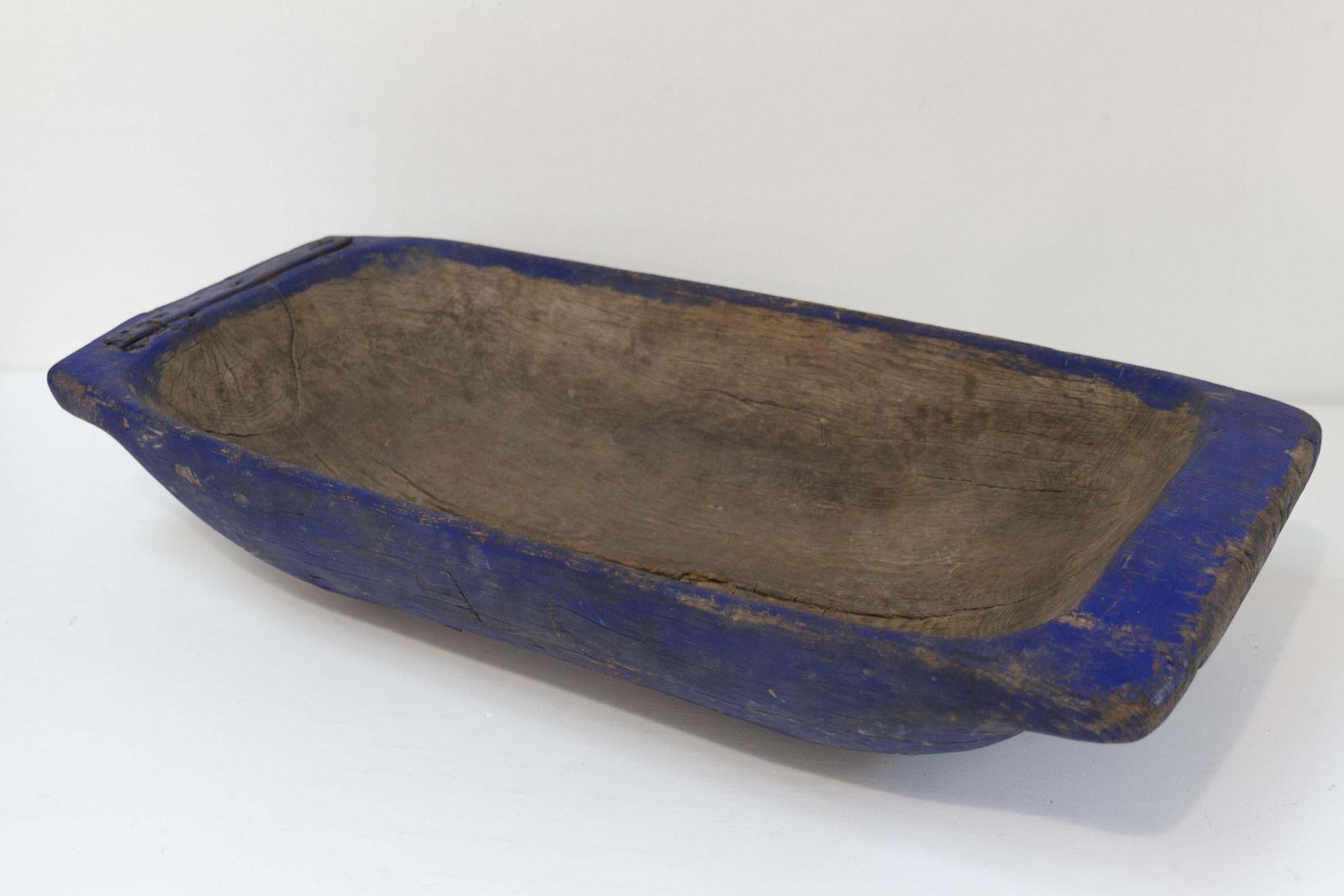 photo buy Large Blue Antique Swedish Folk Art Wooden Trough, Late 1800s.