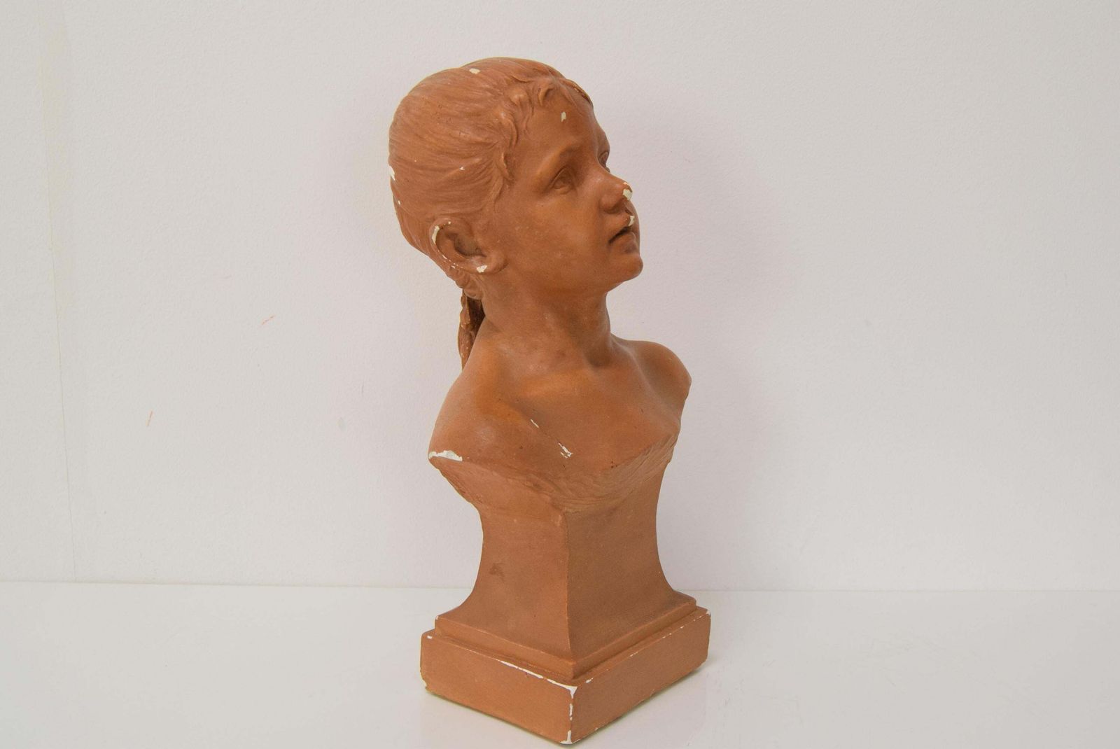 Plaster Bust From The Belle époque Period By Jindřich říha, 1890s. photo 601.0