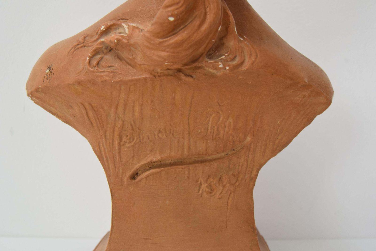 Art Plaster Bust From The Belle époque Period By Jindřich říha, 1890s. photo