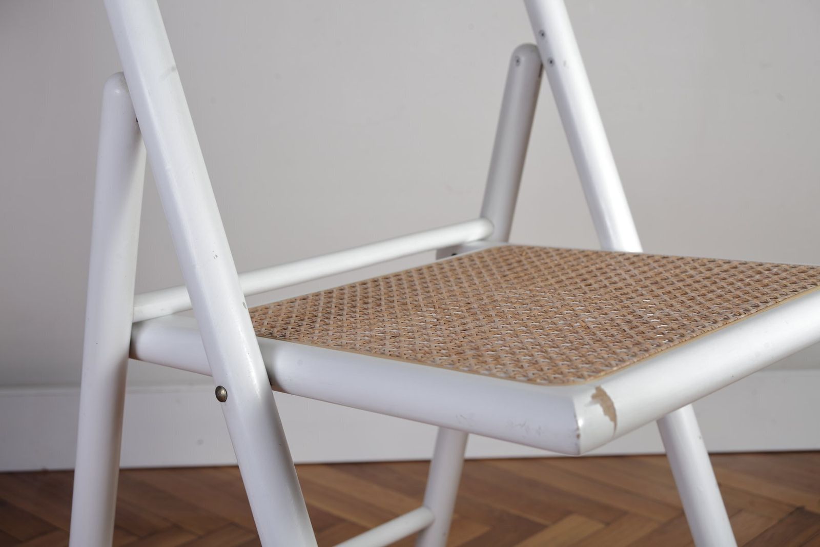 photo for sale Vintage Cane And Rattan Folding Dining Chairs From Habitat, 1980s, Set Of 5