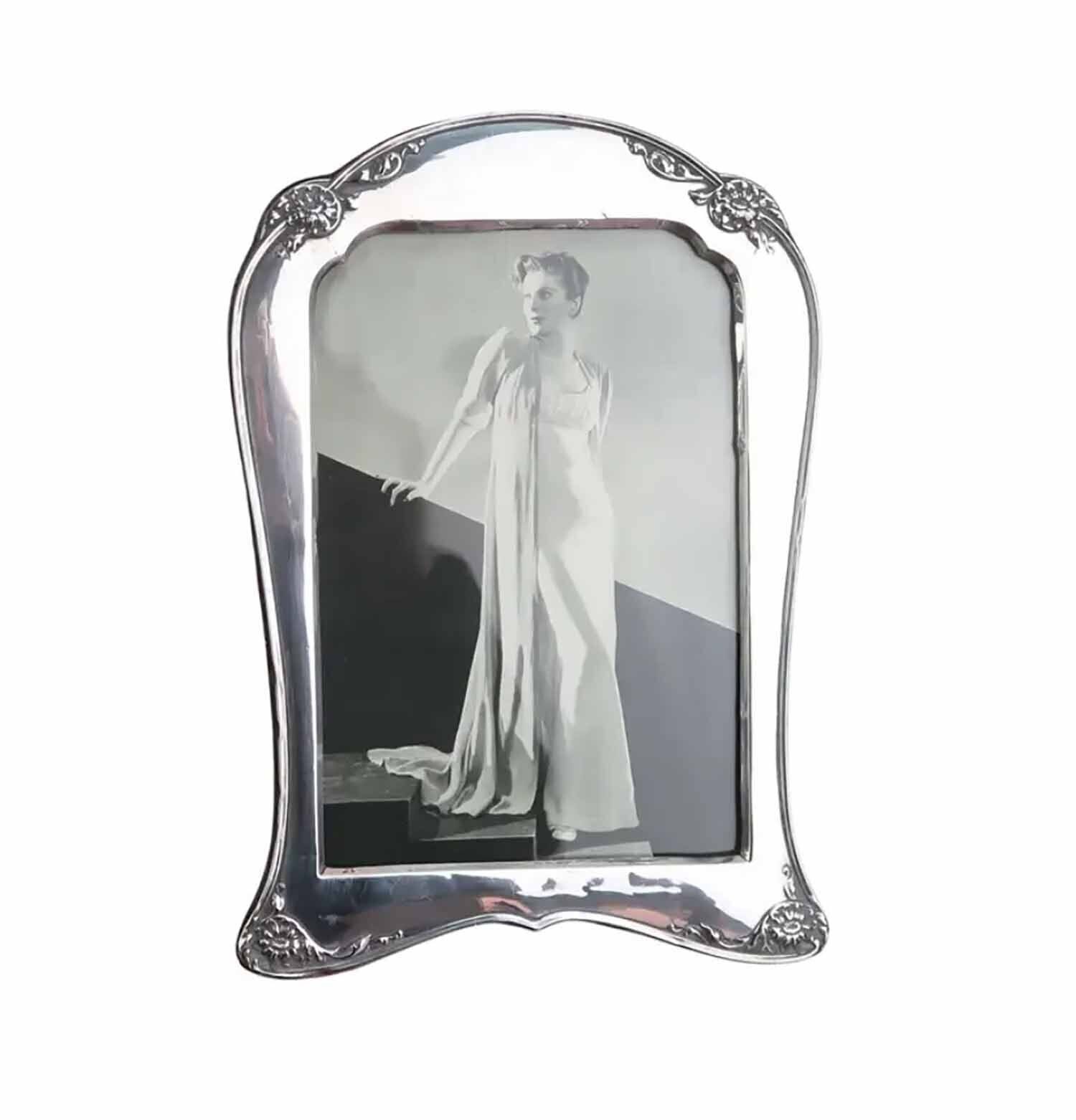 Large Antique Silver Photograph Frame. Dated 1919