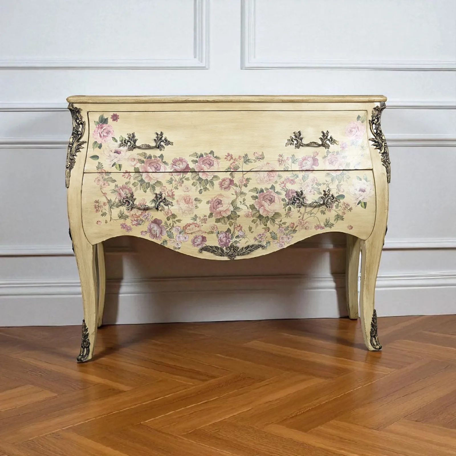 Furniture Vintage French Carved  Large Bombay Chest Of Drawers photo
