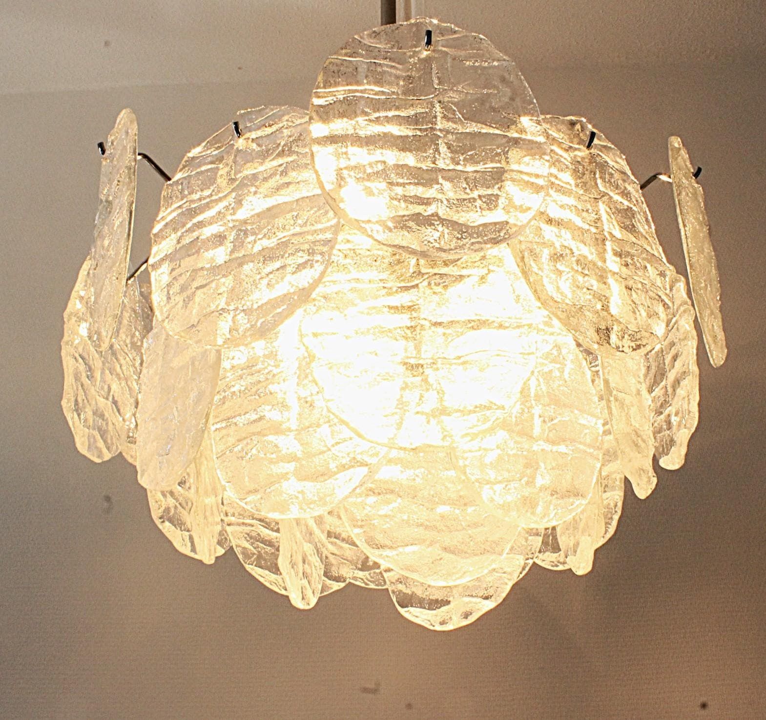 Kalmar Big 27 Pc Iceglass 3423 Chandelier By Carlo Nason photo vintage