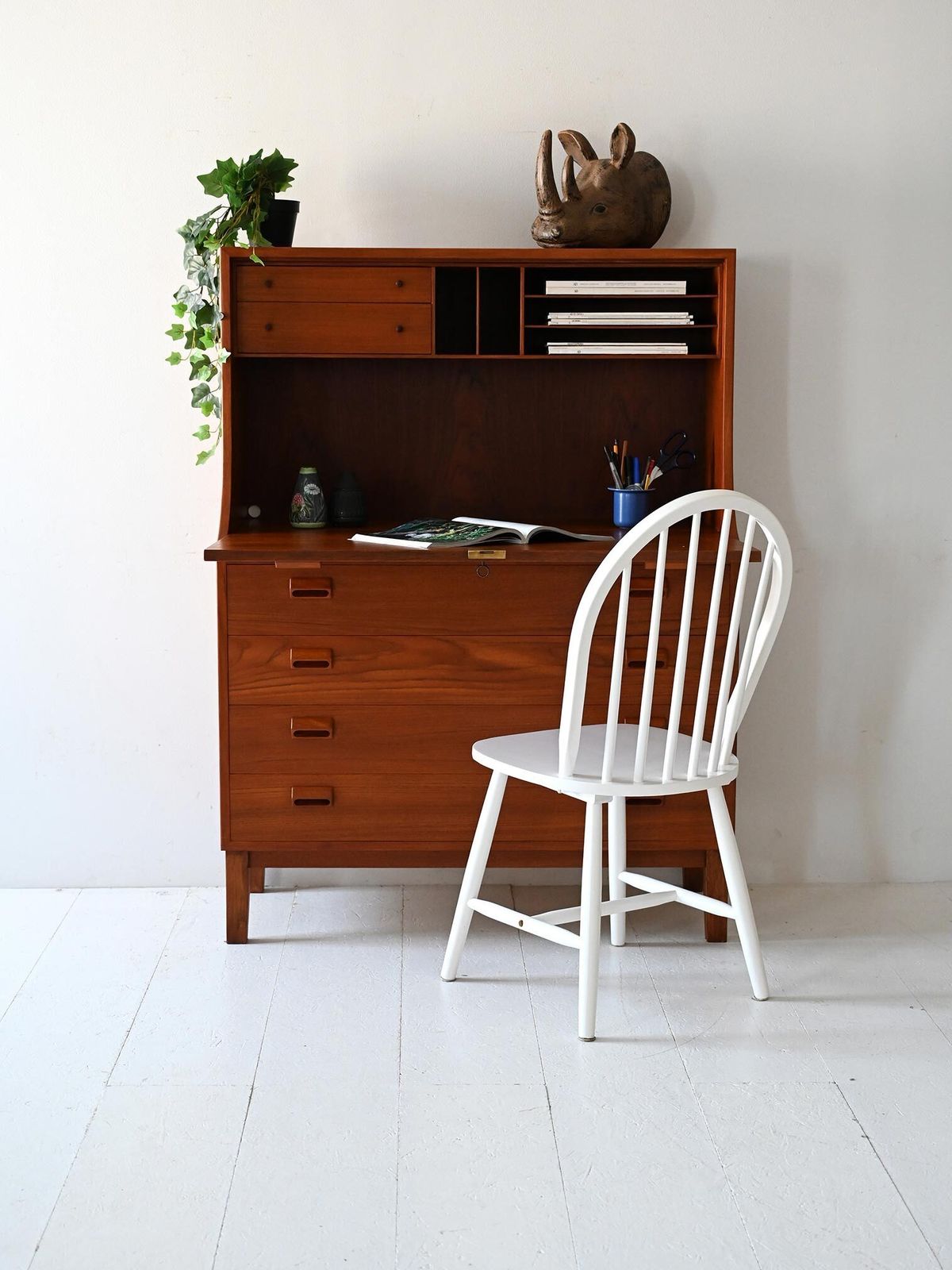 Vintage Danish Teak Secretary By Børge Mogensen For Søborg Møbler
