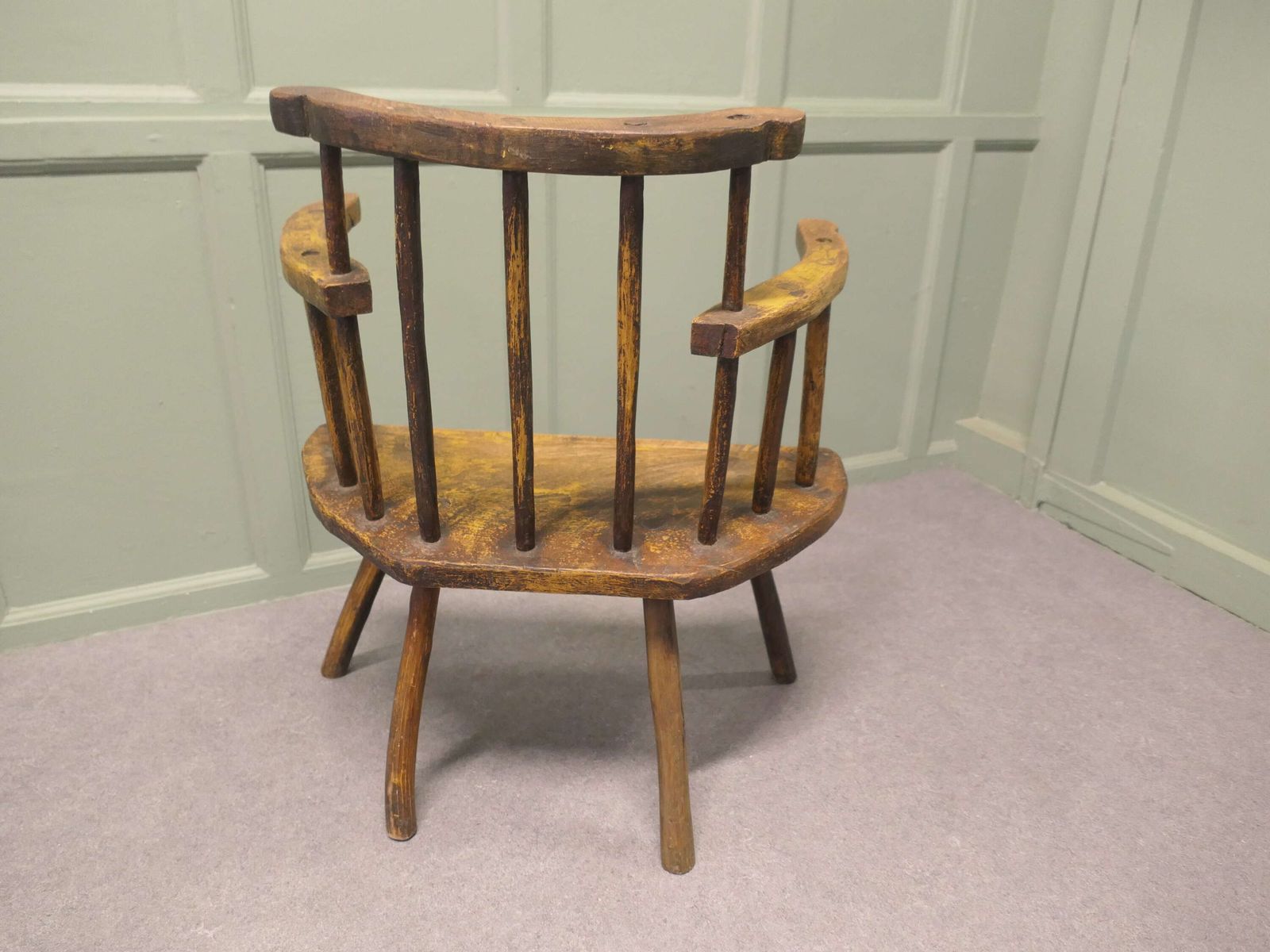 A Primitive 18th Century Country Comb Back Armchair photo 2160.0
