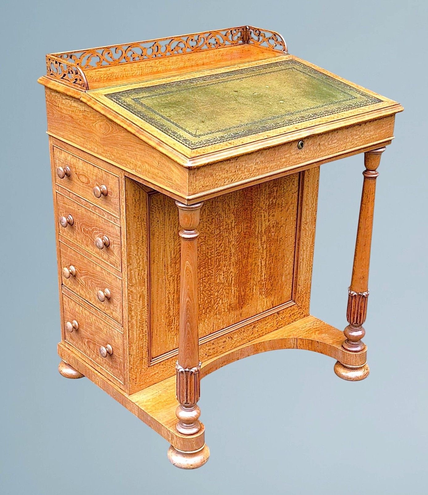 An Antique Victorian Satinwood Davenport Desk photo Furniture