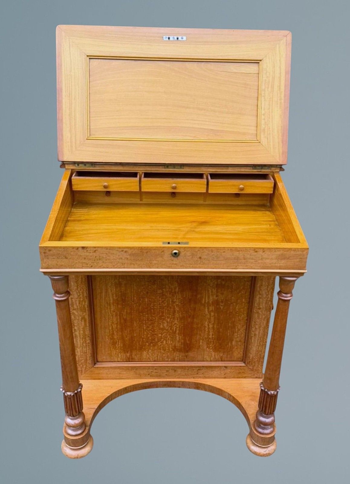 Furniture An Antique Victorian Satinwood Davenport Desk photo