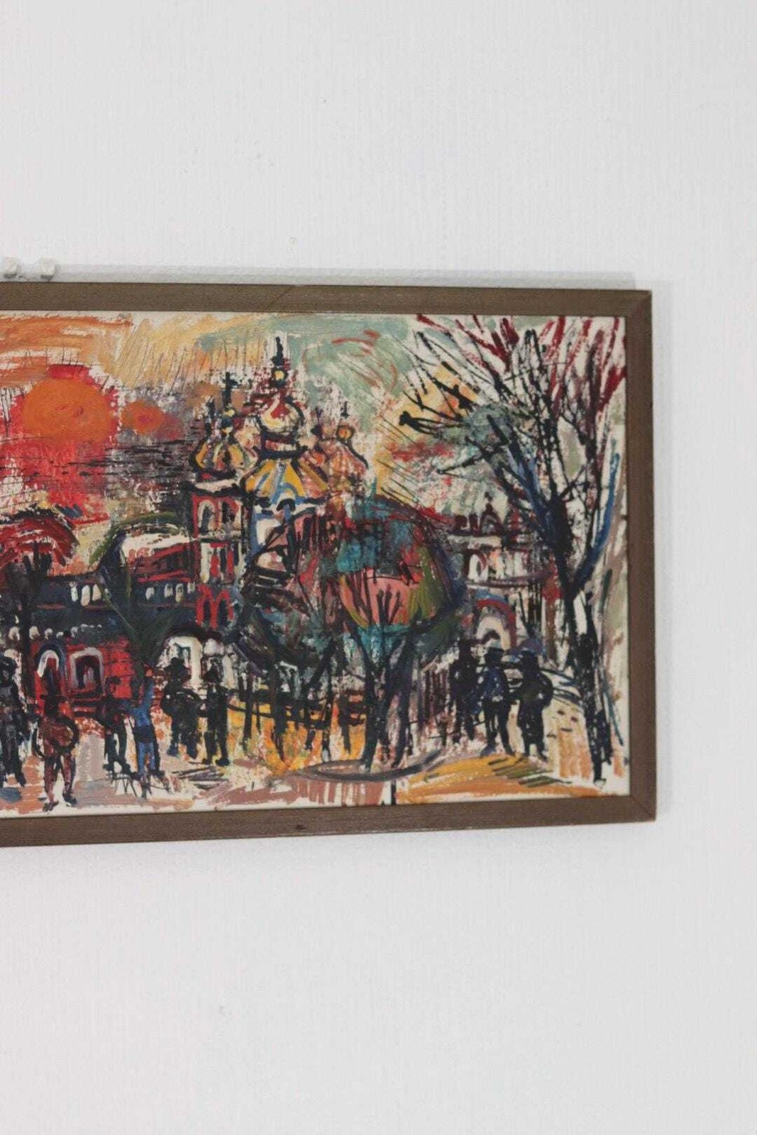 Original Swedish Oil On Panel – “Från Leningrad” By Sven Olsson – Vintage & Framed  67 × 29 Cm (26.4" × 11.4") photo furniture