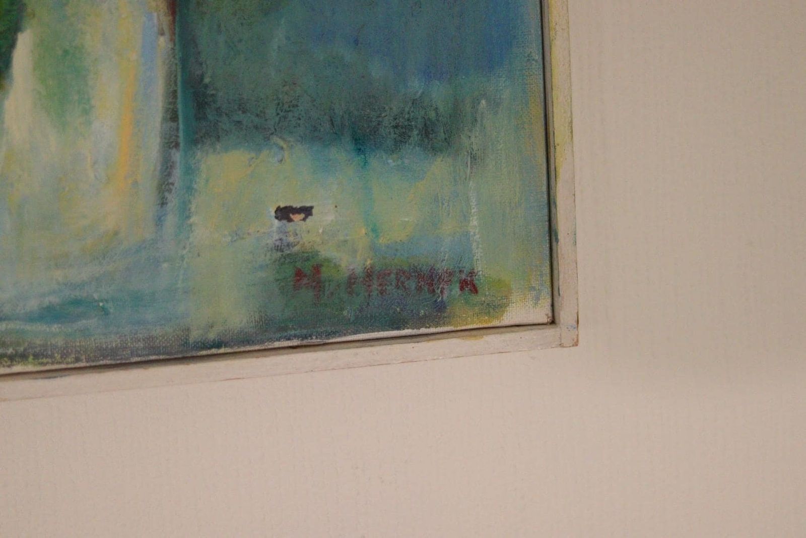 Original Swedish Oil On Canvas – “Vase And Flowers” By M. Hernek – Vintage & Framed  42 × 54 Cm (16.5" × 21.3") photo Art