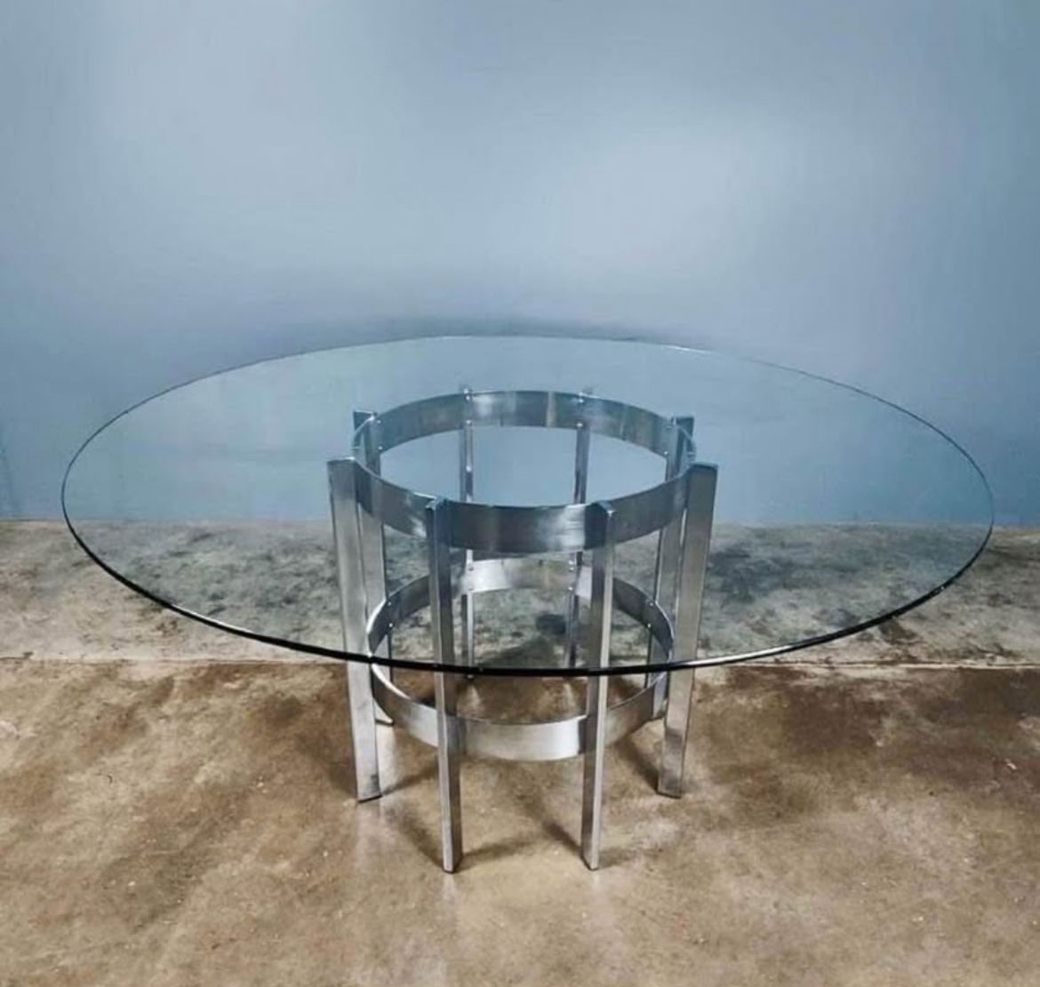 Merrow Associates Chrome Dining Table 'The Preece' By Richard Young, England 70s