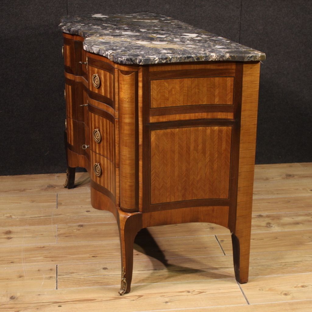 19th Century French Inlaid Dresser With Marble Top photo vinterior