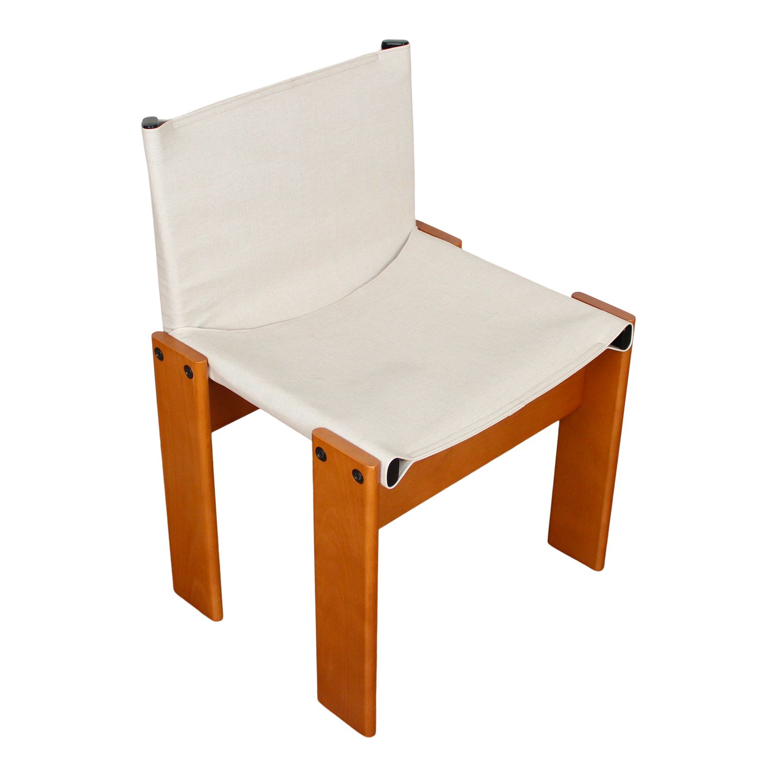 15900.0 Afra & Tobia Scarpa Off White Canvas Monk Dining Chair For Molteni, Set Of 8 photo