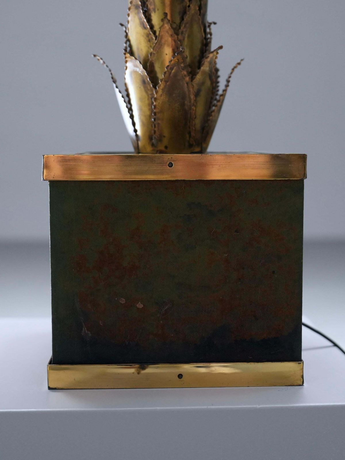 Christian Techoueyres Voor Maison Jansen, Palmlamp In Messing, Frankrijk, Jaren 1970 photo vinterior