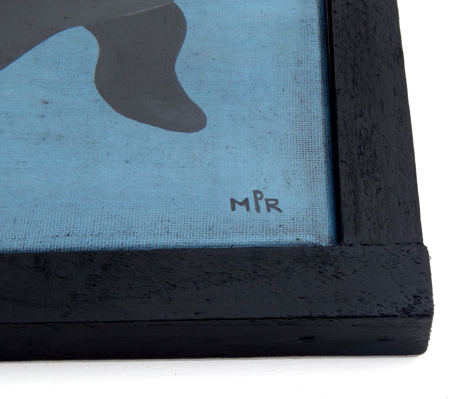 Original Folk Art Painting Naive Whale On Canvas Framed   Nautical   By Matt Rix photo vintage