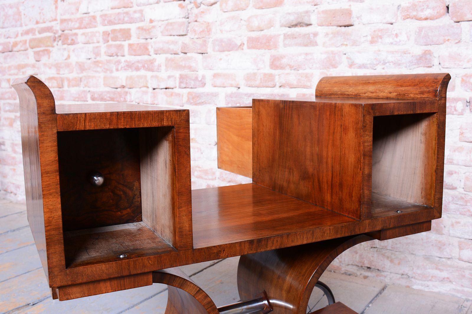 Restored Art Deco Serving Trolley, Walnut, Revived Polish, France, 1920s photo buy