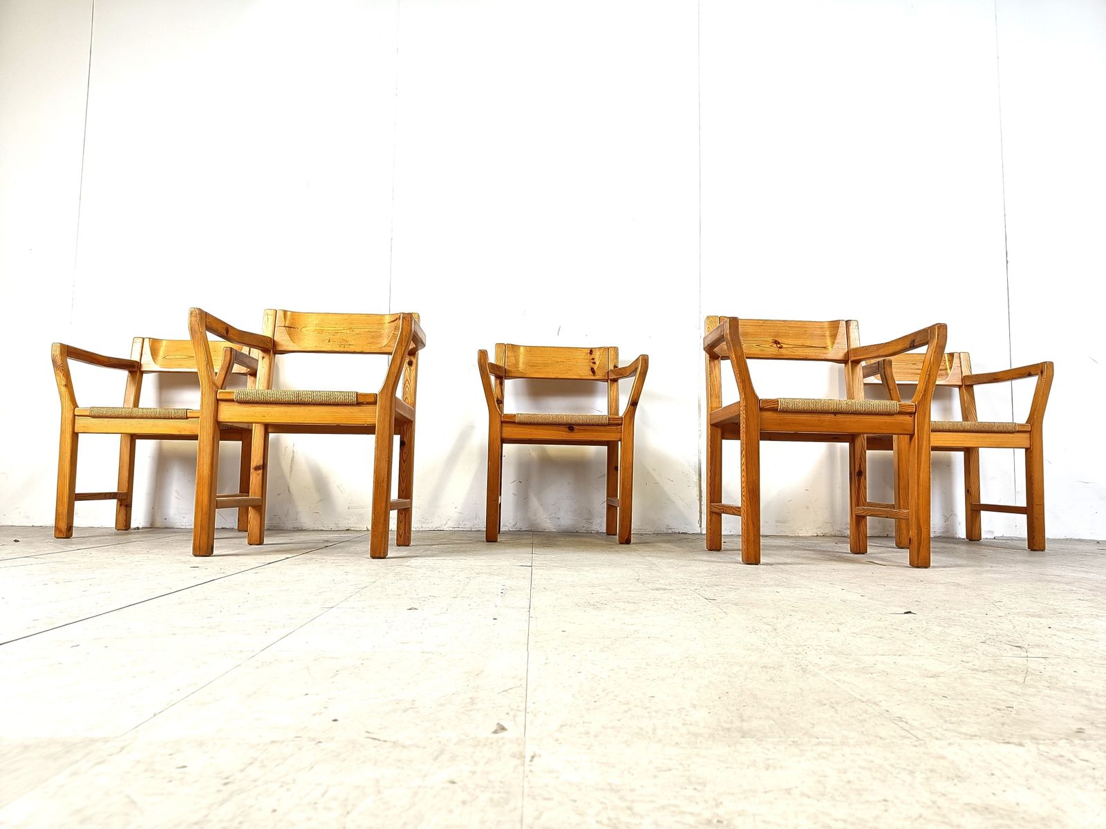Furniture Vintage Scandinavian Pine Wood Dining Chairs, 1960s By Gm Mobler photo