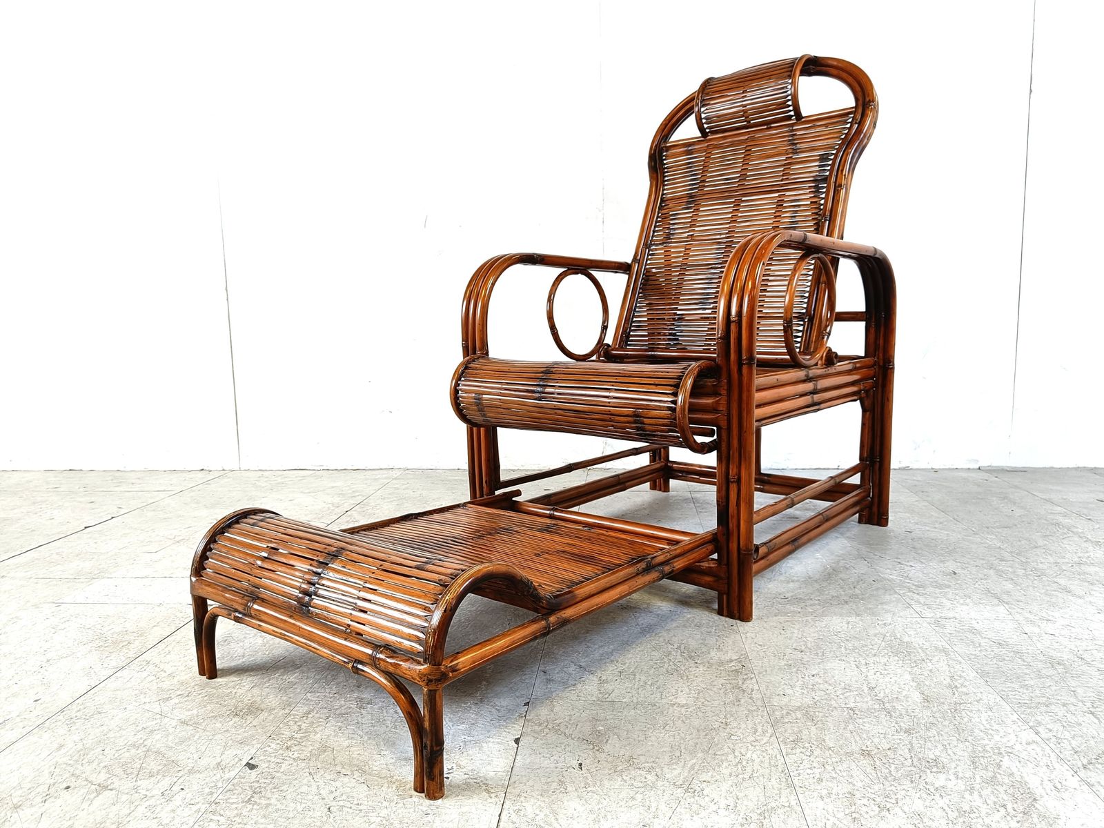 Mid Century Rattan And Bamboo Garden Chair, 1950s photo furniture