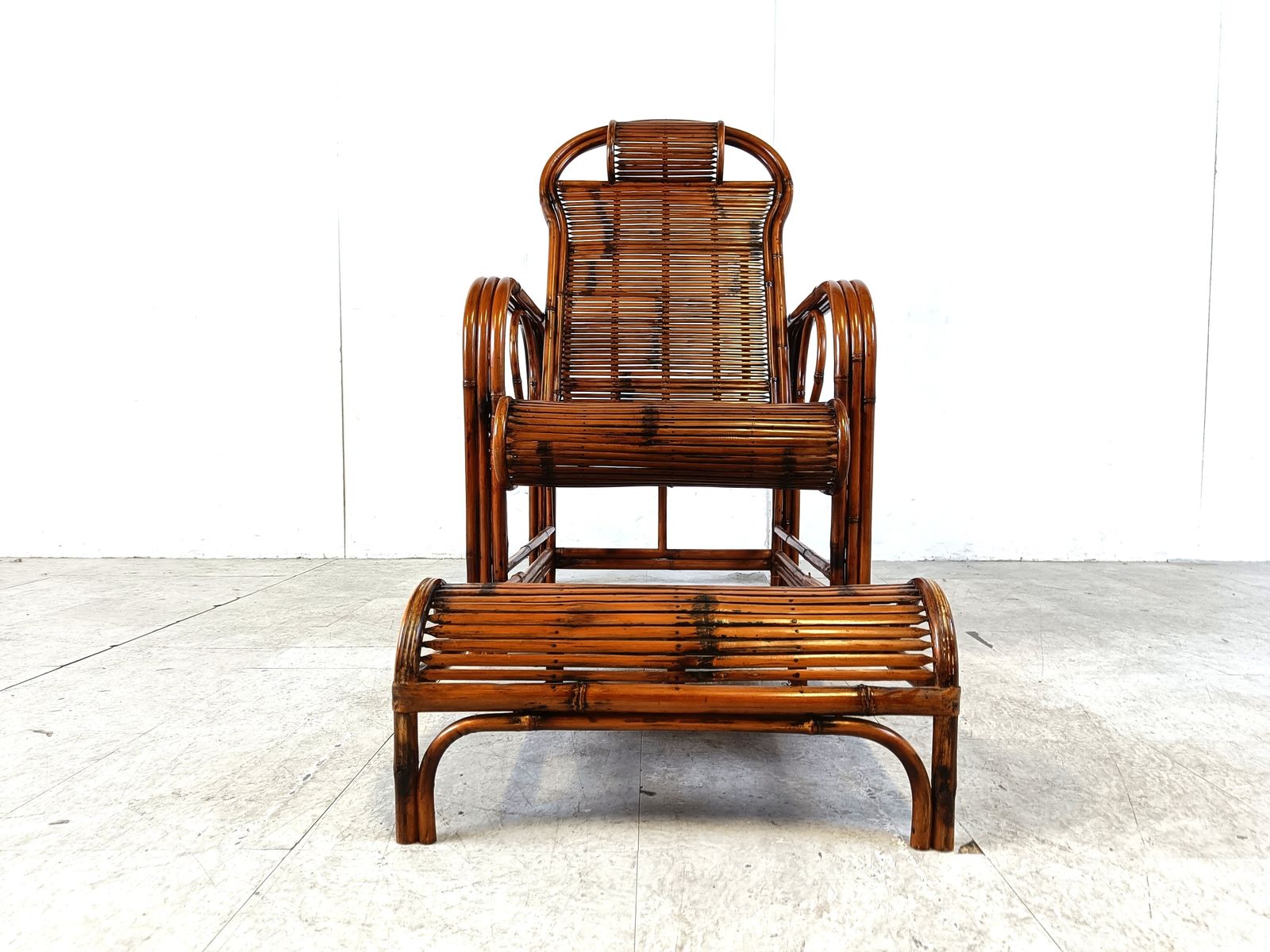 Mid Century Rattan And Bamboo Garden Chair, 1950s photo 595.0