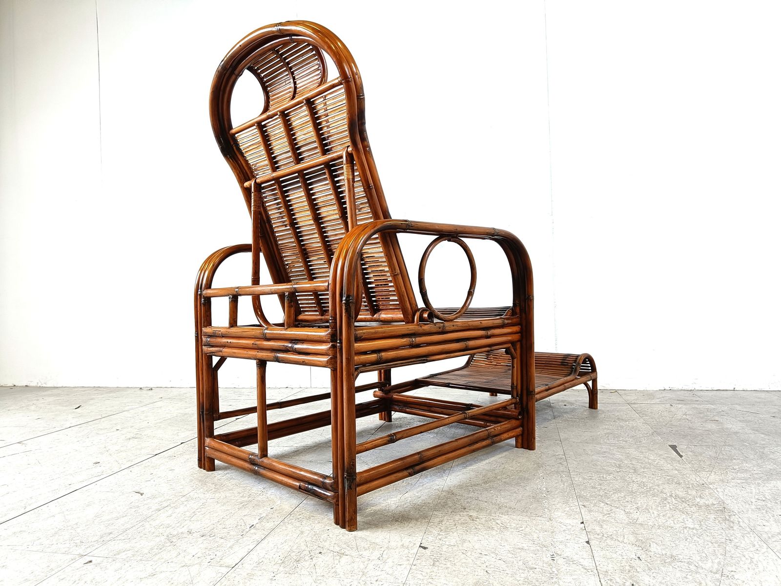 photo furniture Mid Century Rattan And Bamboo Garden Chair, 1950s
