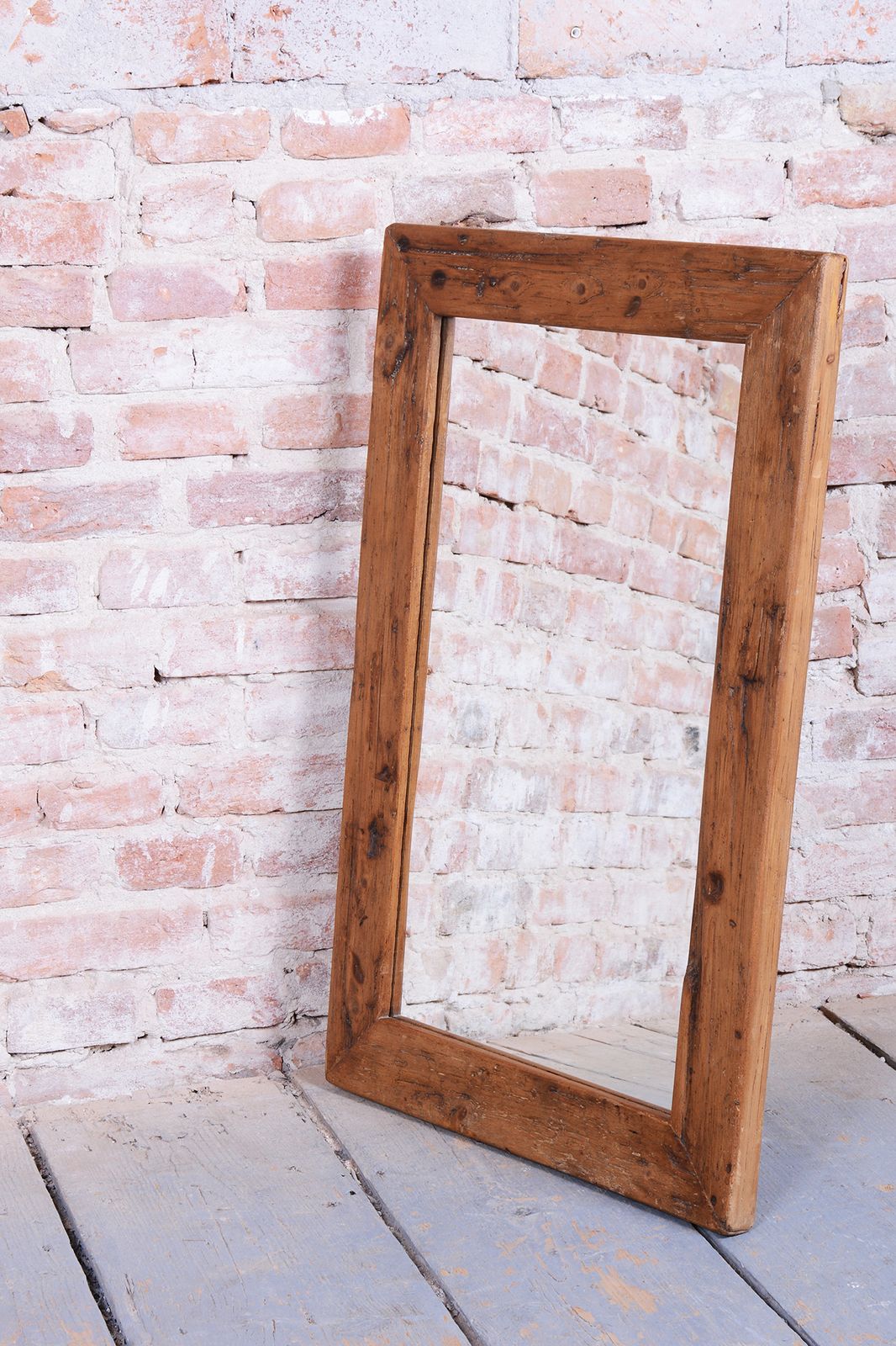 Restored Biedermeier Wall Mirror, Pine Wood, Revived Polish, Czech, 1870s photo for sale