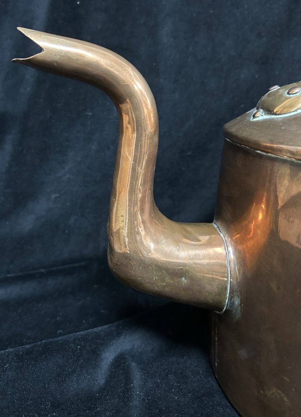 Large Antique Regency  Copper Kettle With Brass Inserts 17” 3kg photo furniture