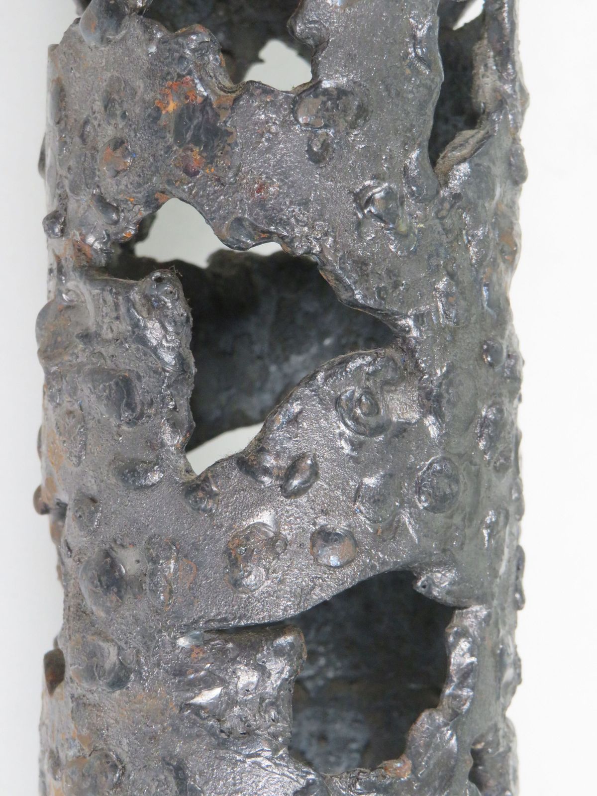 Hand Forged Brutalist Iron Candleholder, European Artisan Design, 1960s photo vinterior