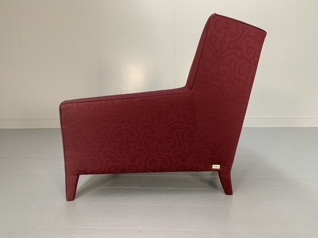 Fendi Casa Armchair – In Red Embroidered Fabric photo Furniture