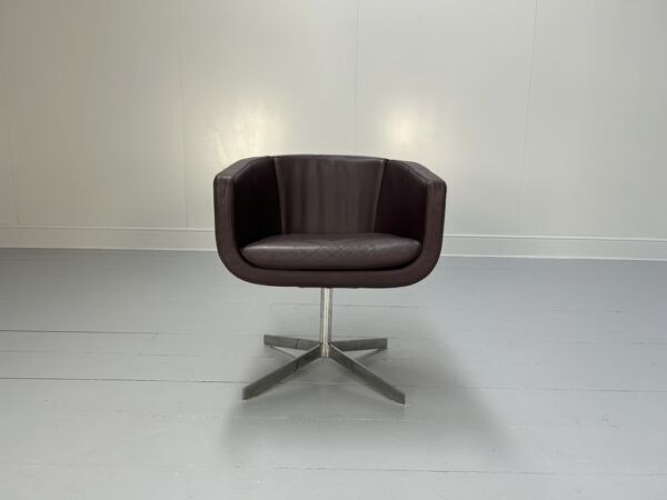 B&B Italia “Tulip Sixty” Armchair – In Aubergine Purple “Gamma” Leather photo furniture