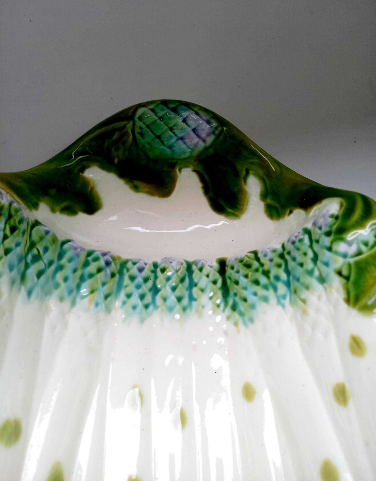 Antique French Asparagus Serving Dish Faience Majollica photo vintage