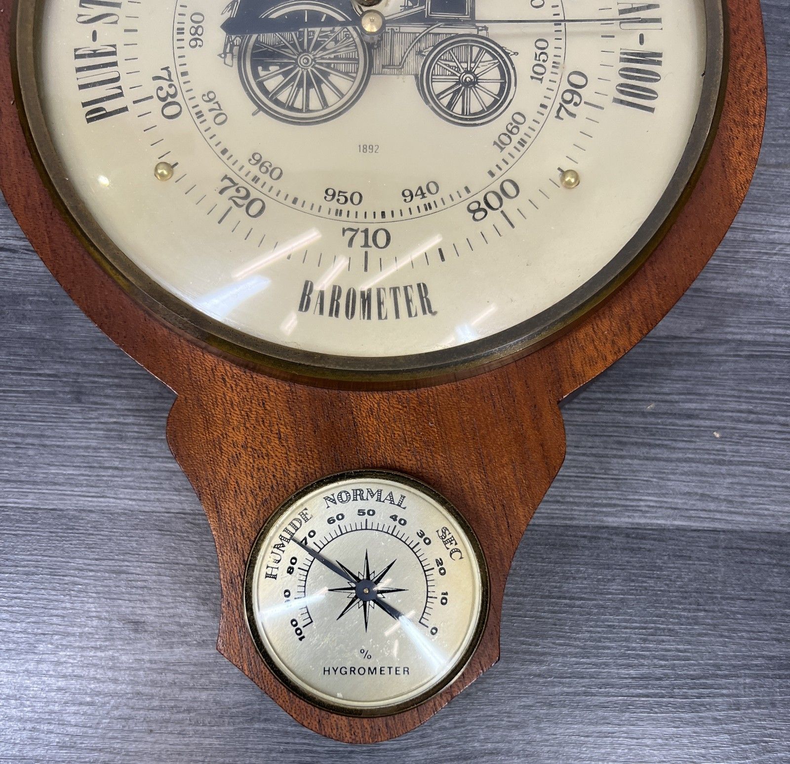 Barometer Vintage French Wall Weather Station Thermometer & Hygrometer Lot 4294 photo Home Decor