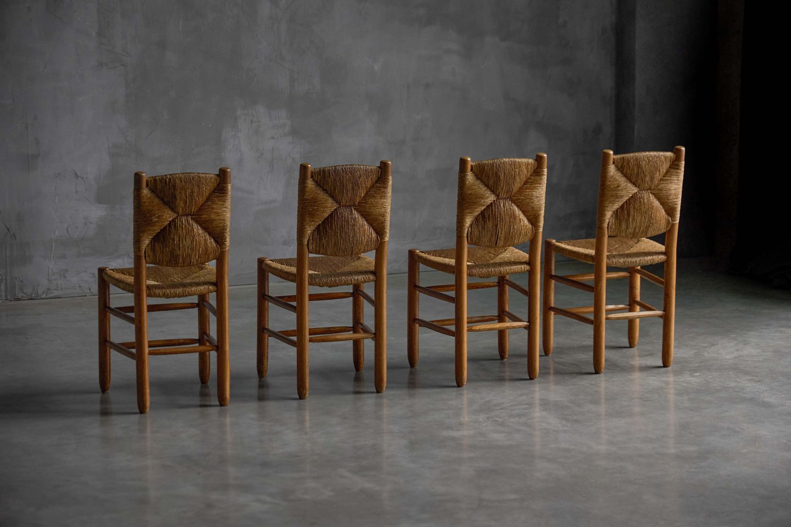 "Bauche" Dining Chairs By Charlotte Perriand For Steph Simon, France, 1950s photo 3319.0