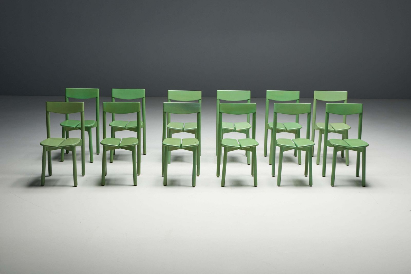 Green "Coffee Bean" Dining Chairs By Pierre Gautier Delaye, France, 1965 photo Furniture