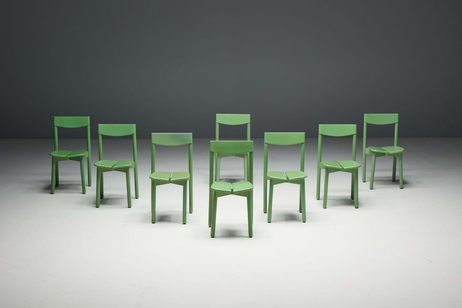 Green "Coffee Bean" Dining Chairs By Pierre Gautier Delaye, France, 1965 photo 485.0