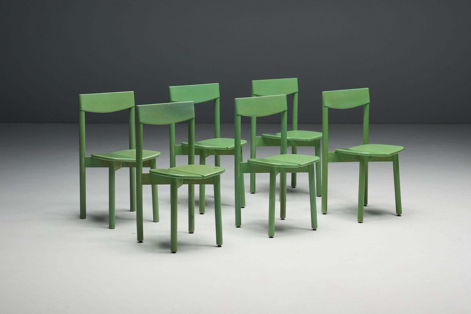 Green "Coffee Bean" Dining Chairs By Pierre Gautier Delaye, France, 1965 photo vintage