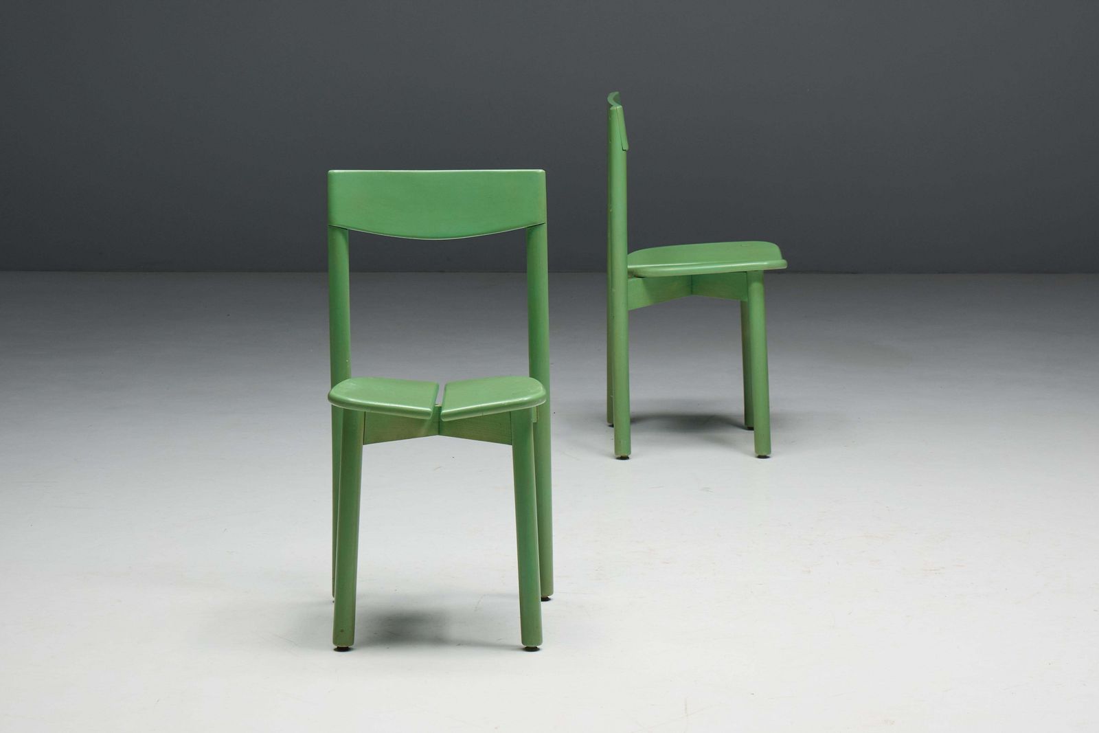 Furniture Green "Coffee Bean" Dining Chairs By Pierre Gautier Delaye, France, 1965 photo