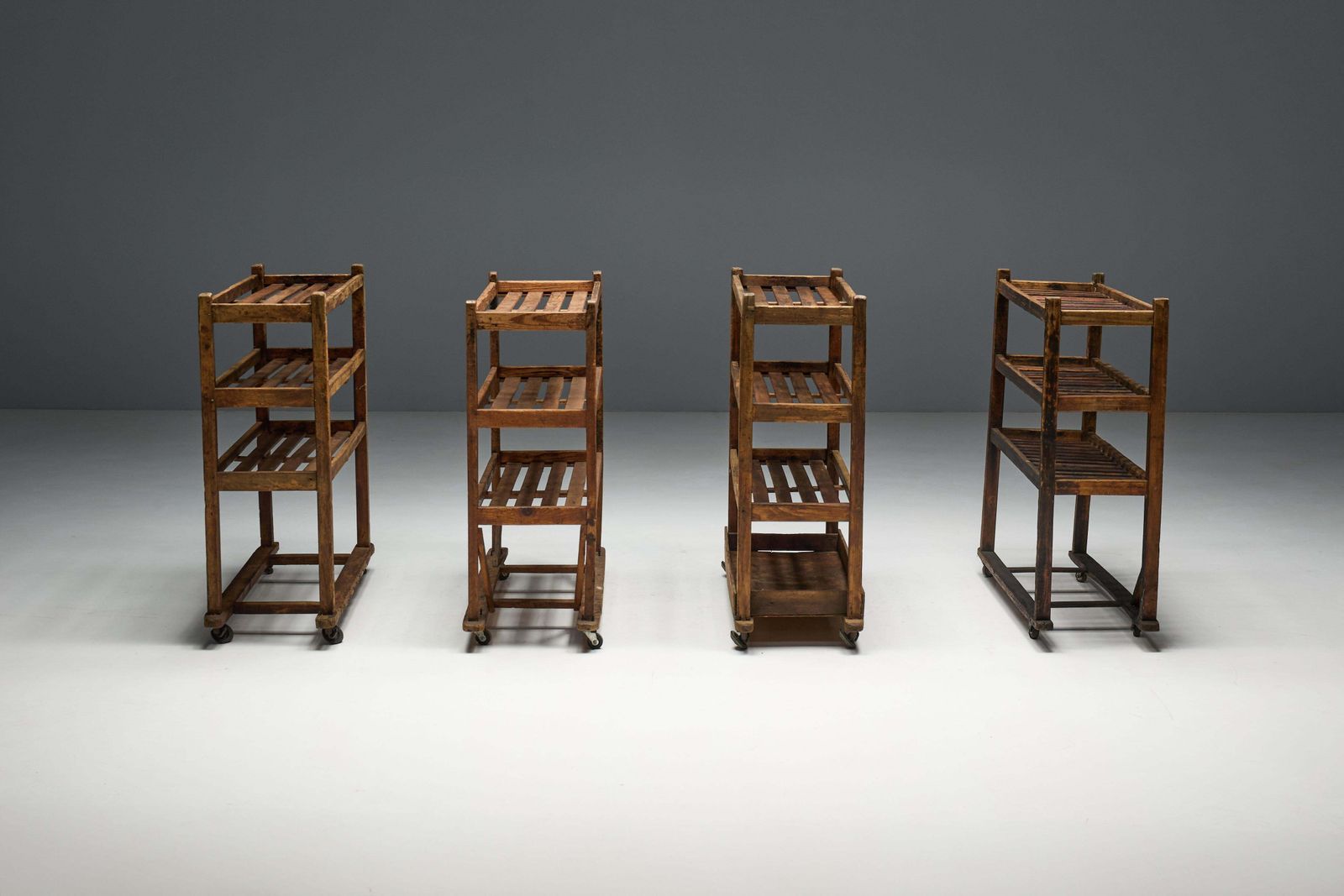 photo furniture Folk Art Bakery Racks, France, Early 20th Century