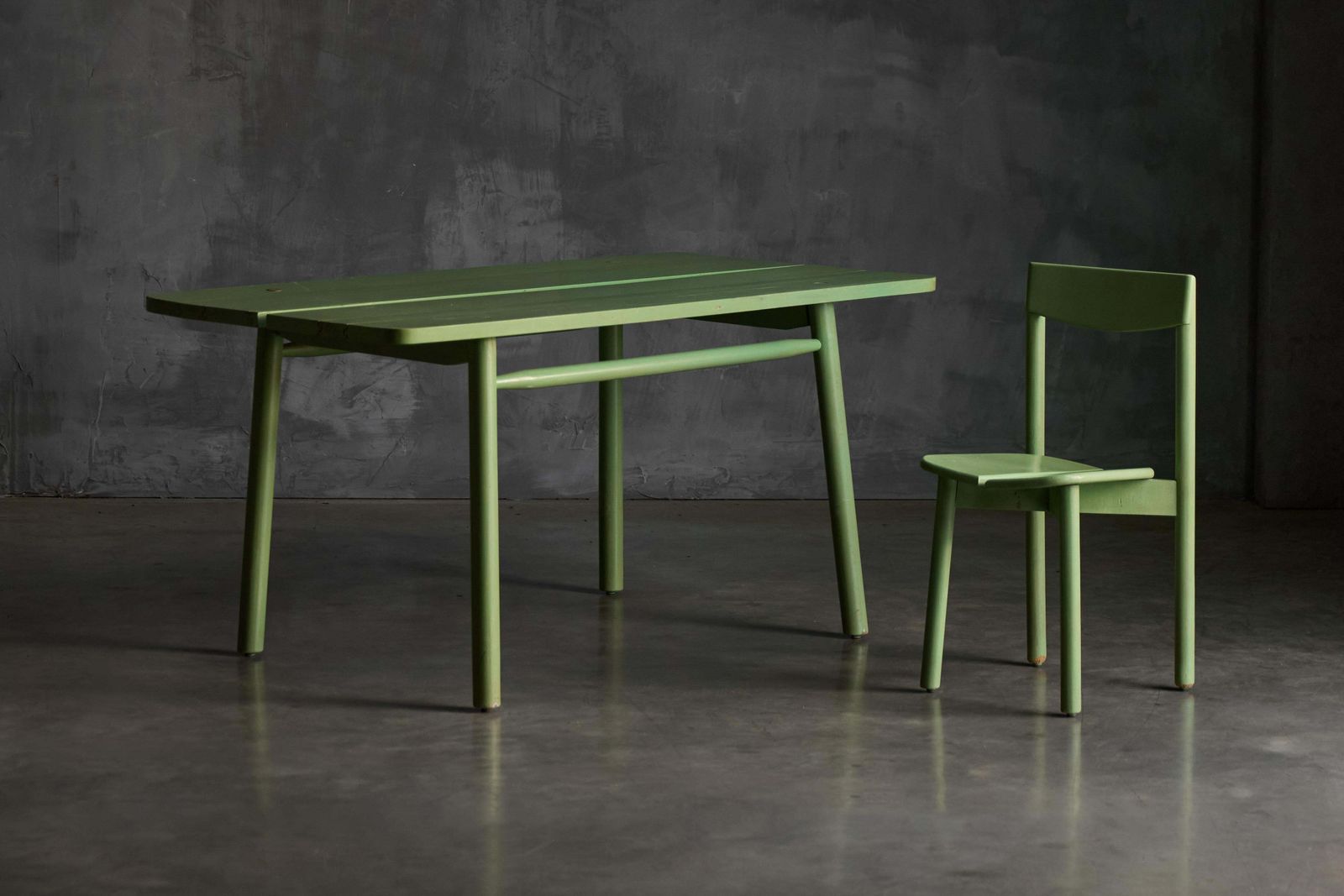 Green "Coffee Bean" Dining Set By Pierre Gautier Delaye, France, 1965 photo vinterior