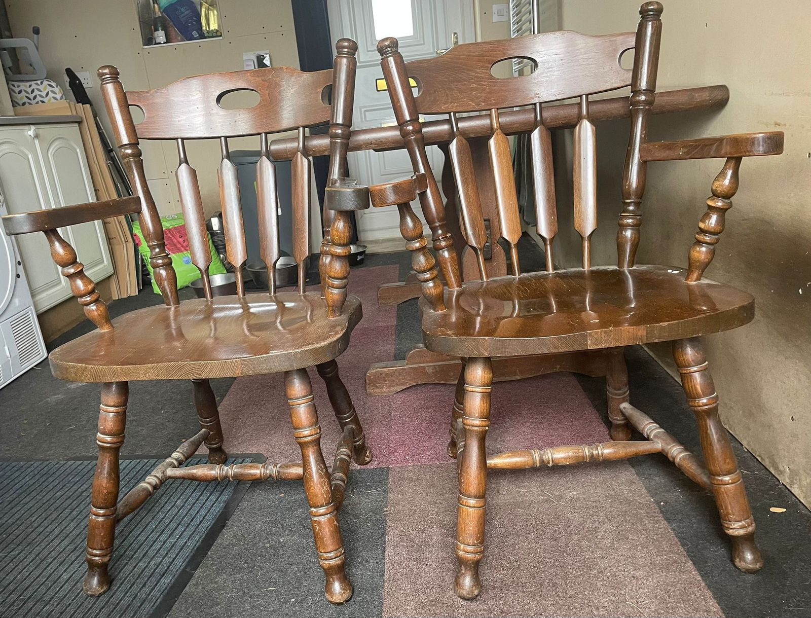 Oak Dining Table & 6 Chairs, Late 20th Century photo furniture