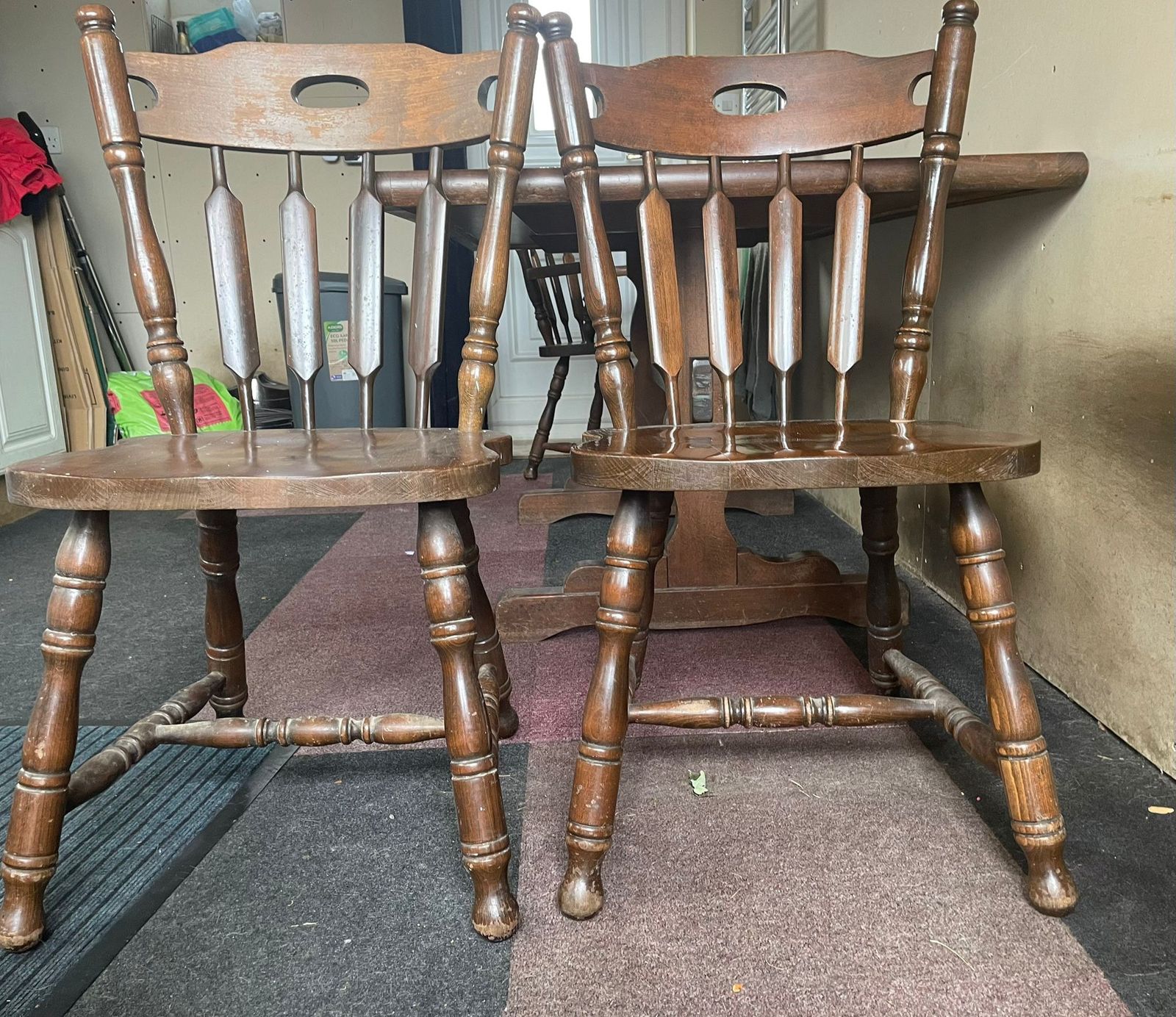 Oak Dining Table & 6 Chairs, Late 20th Century photo for sale