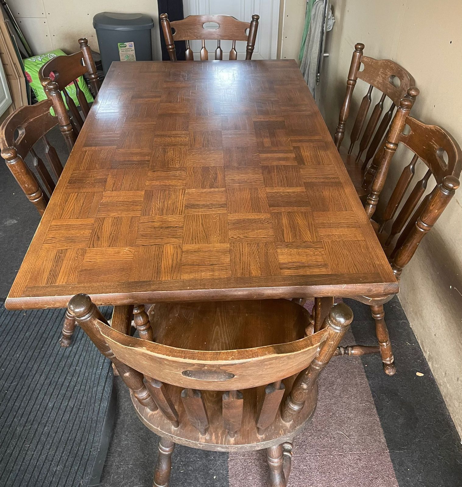 Oak Dining Table & 6 Chairs, Late 20th Century photo vinterior