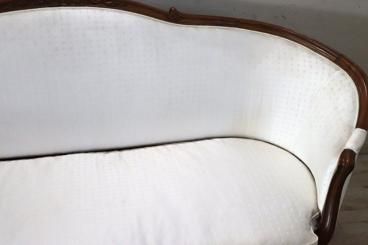 Antique Walnut Sofa, Late 1800s photo vintage