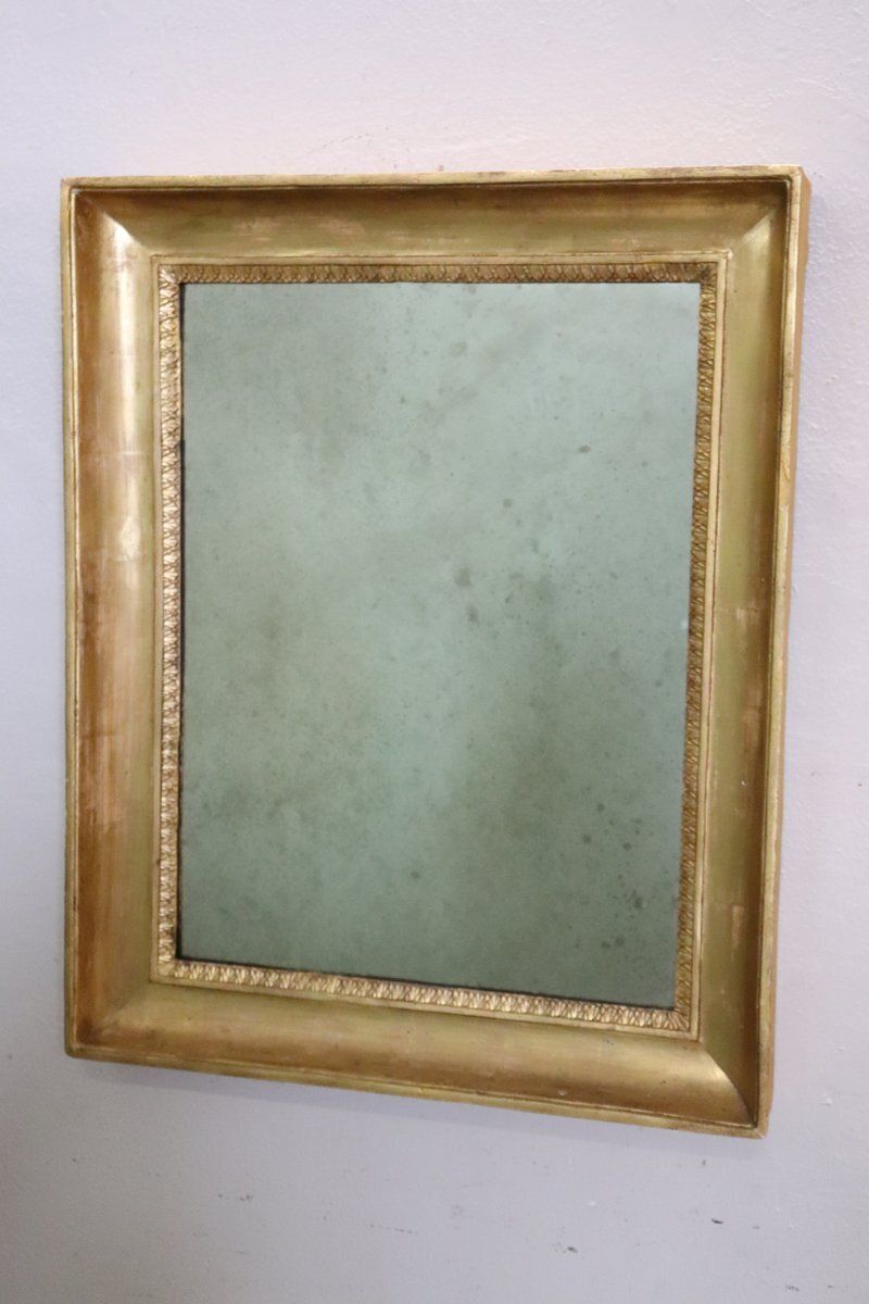 Antique Wall Mirror In Gilt Wood, 1800s photo Home Decor