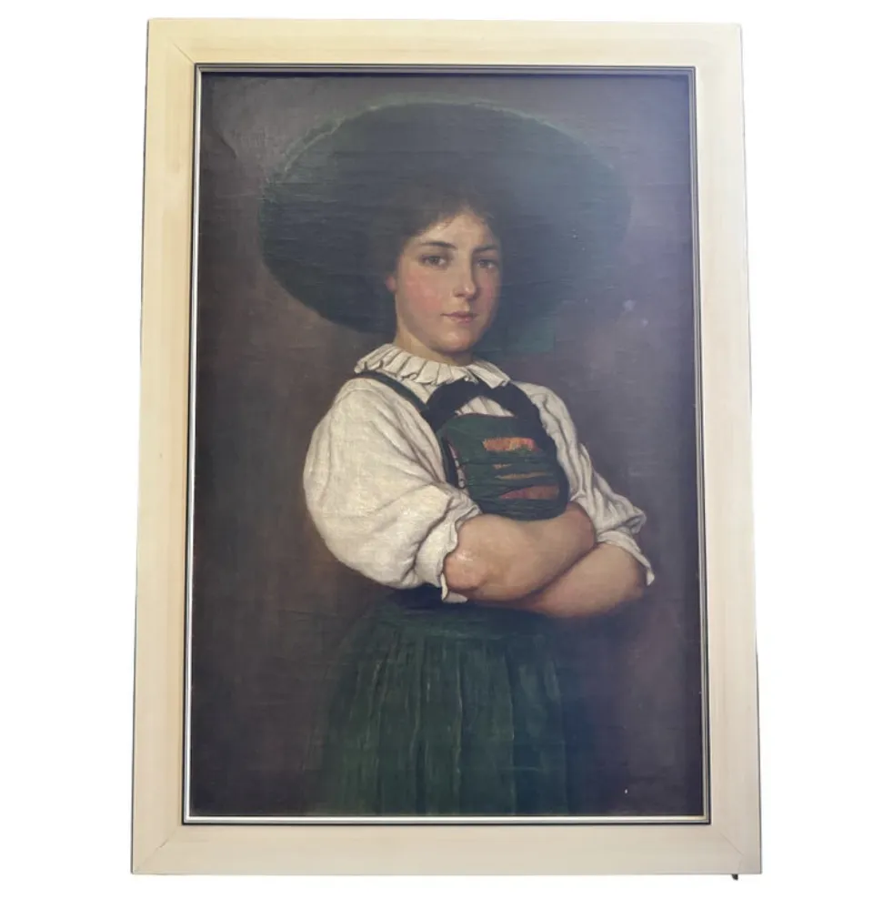 Die Sarntalerin   By Maximilian Wachsmuth   Oil Portrait Of A Tyrolean Woman