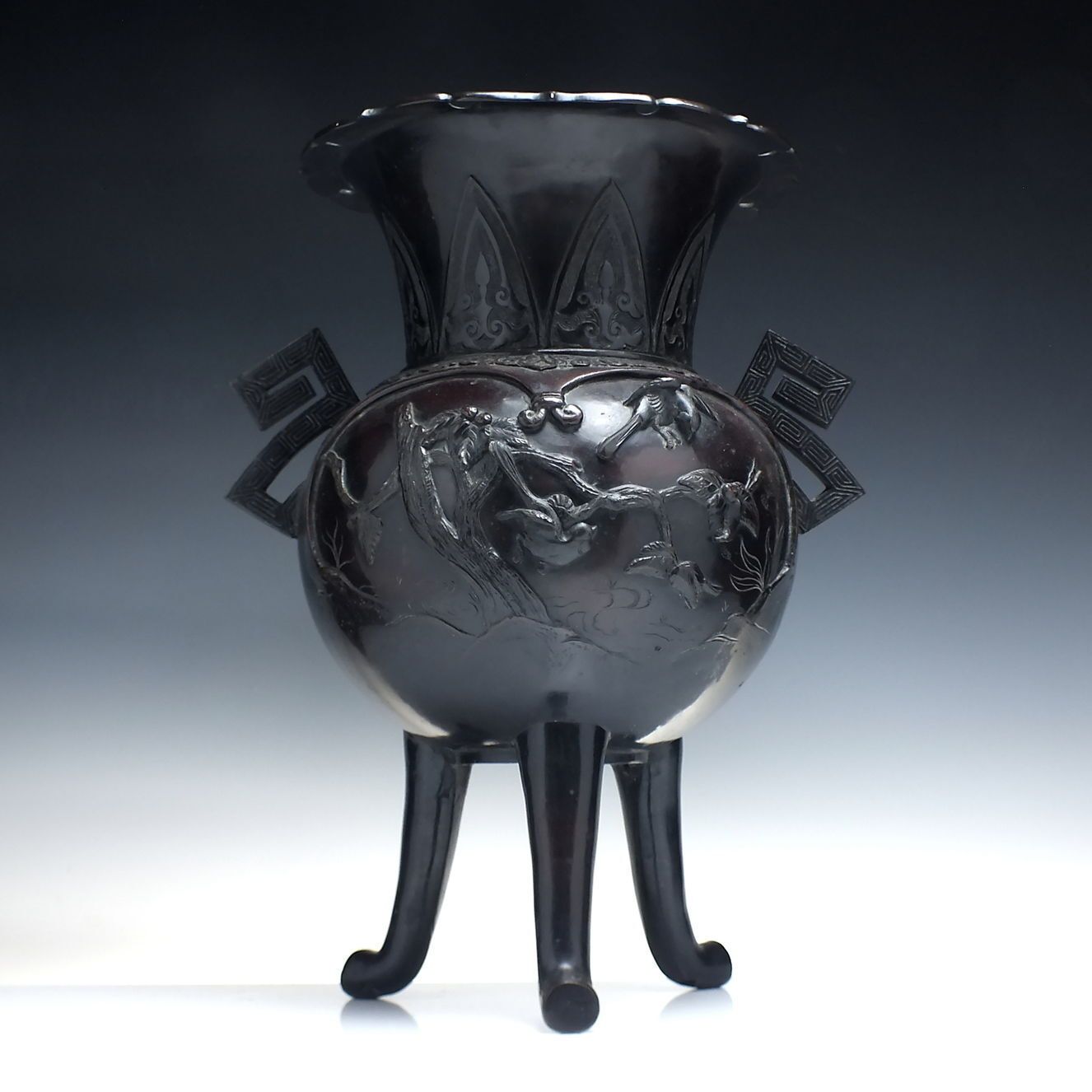 Large Antique Decorative Vase, Japanese, Bronze, Meiji Period C1900