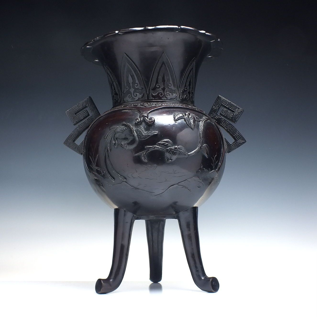 Large Antique Decorative Vase, Japanese, Bronze, Meiji Period C1900 photo furniture