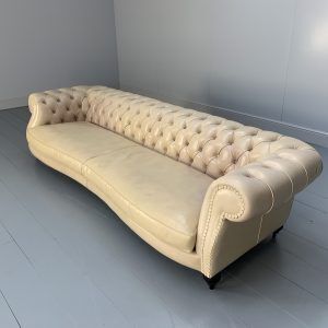 Baxter Of Italy “Diana Chester” 4 Seat Sofa – In Cream “Tuscany” Leather photo furniture