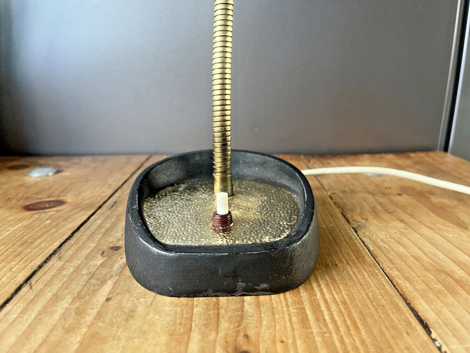 Lighting Mid Century Industrial Pifco Adjustable Gooseneck Desk Lamp Black Shade Light photo